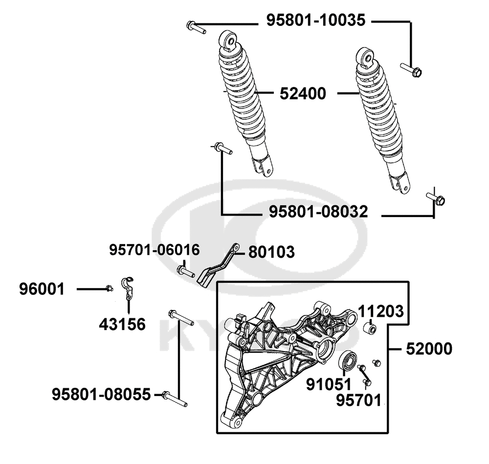 Federbein & Schwingarm hinten