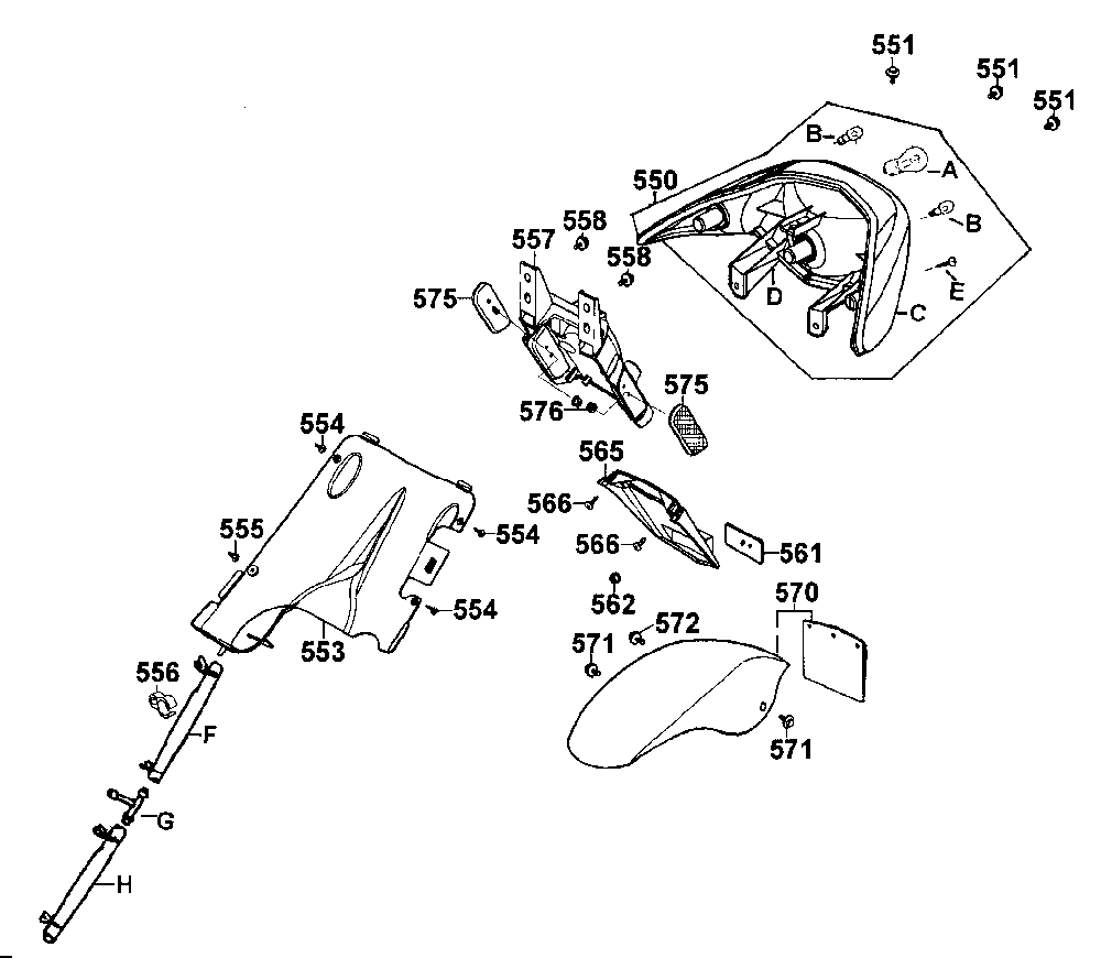 Rücklicht & hintere Radabdeckung