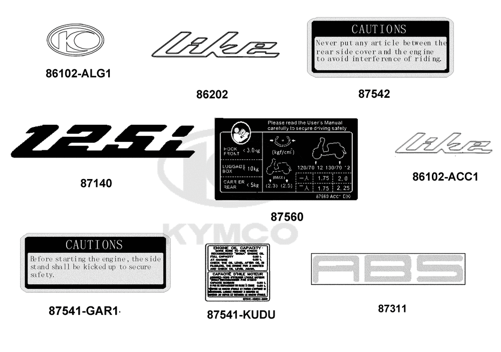 Emblem, Aufkleber & Hinweisschilder