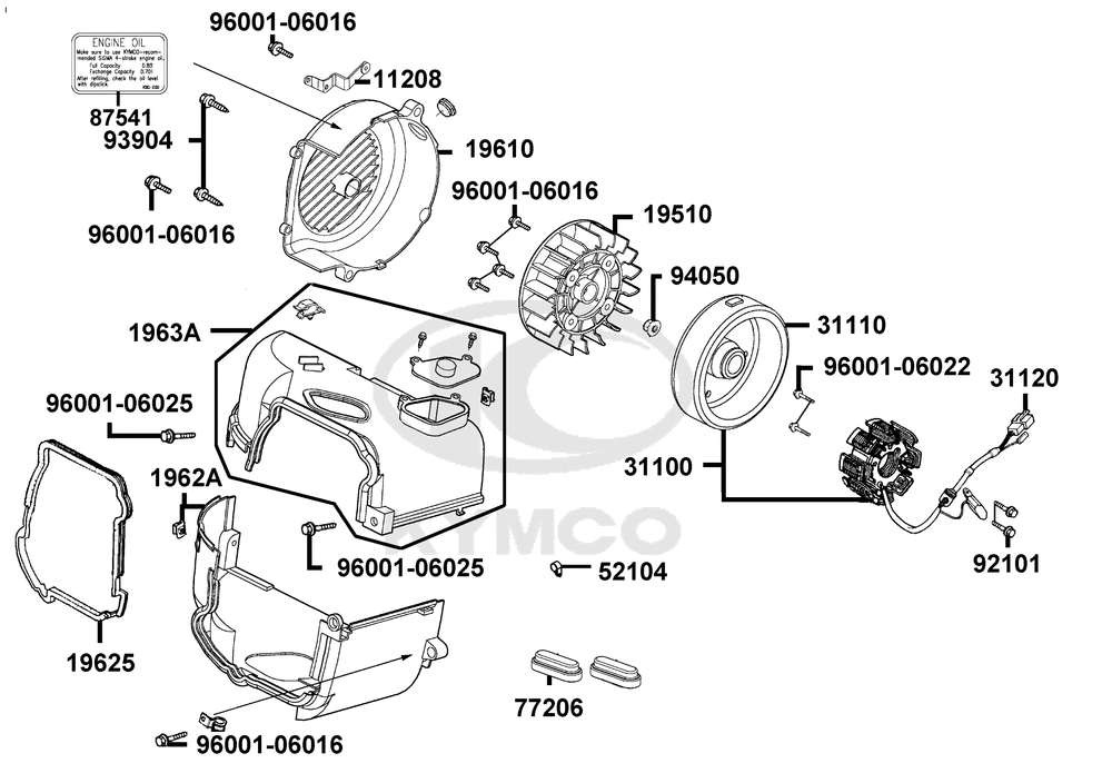 Lichtmaschine & Luftleitblech Zylinderabdeckung