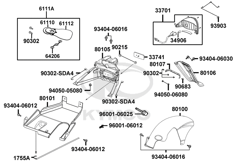 Rücklicht, Spritzschutz & Radabdeckung hinten