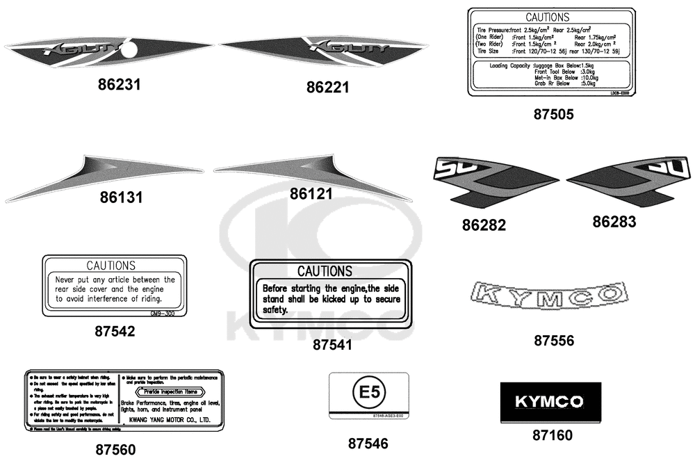 Emblem, Aufkleber & Hinweisschilder