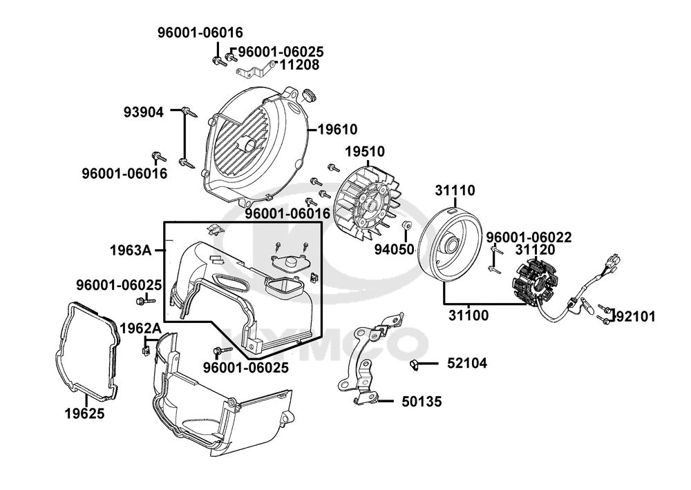 Lichtmaschine & Luftleitblech Zylinderabdeckung