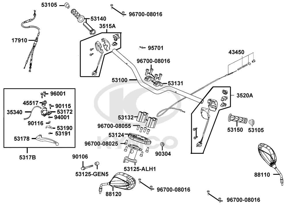 Lenker, Spiegel & Bowdenzüge