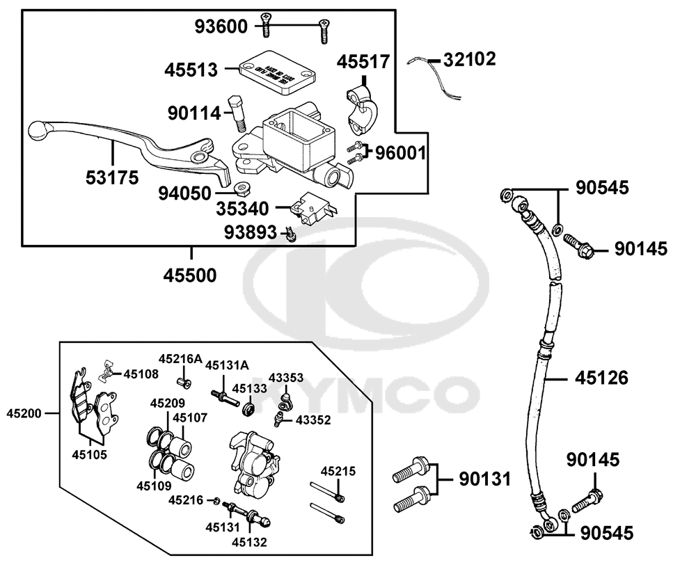 Hauptbremszylinder, Bremssättel, Bermshebel & Bremsschlauch