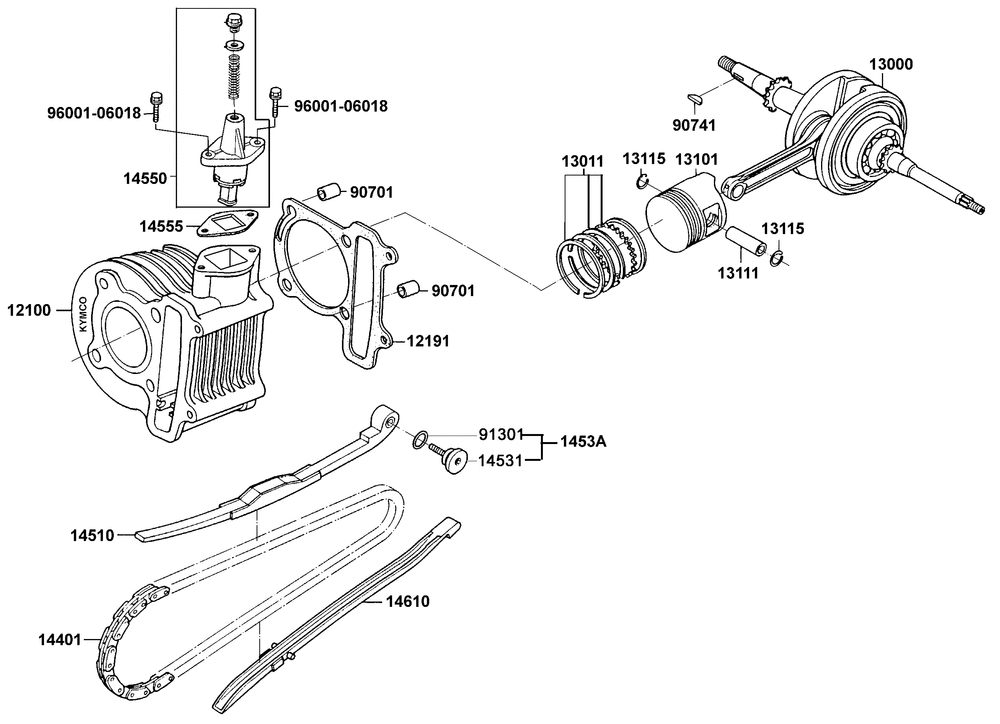 Zylinder, Kolben & Kurbelwelle
