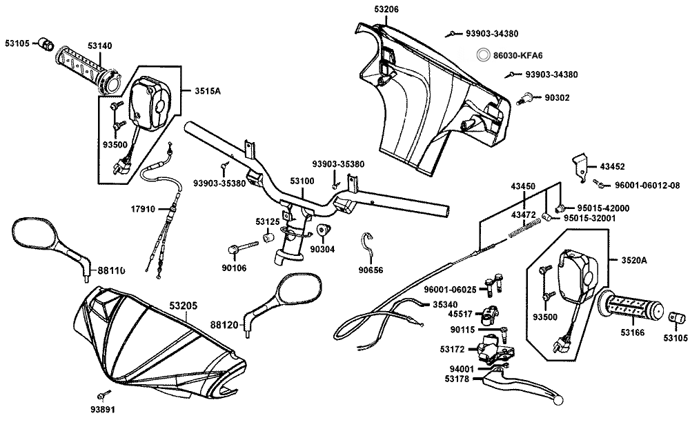 Griffe, Spiegel, Lenker & Lenkerverkleidung
