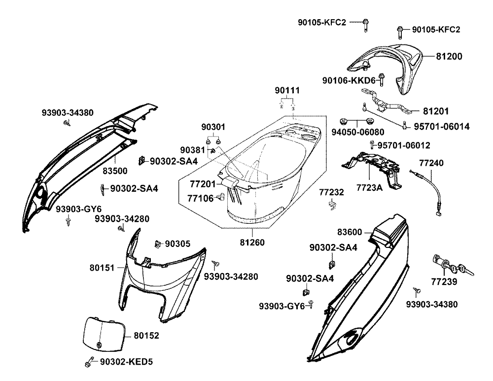 Hintere Verkleidungen & Helmbox