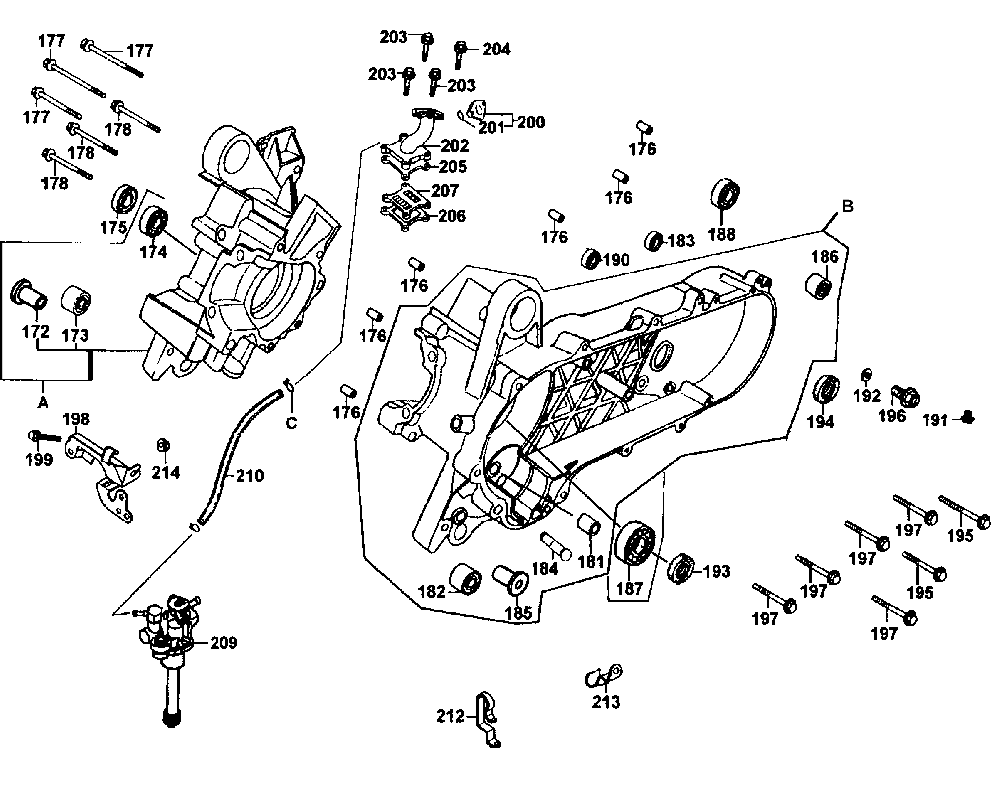 Kurbelgehäuse & Ölpumpe