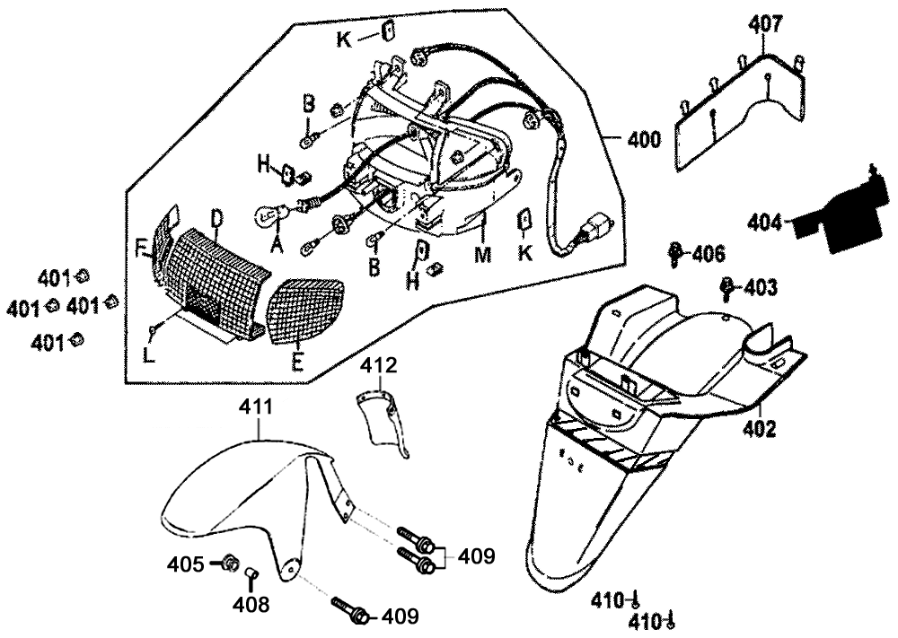 Rücklicht & hintere Radabdeckung