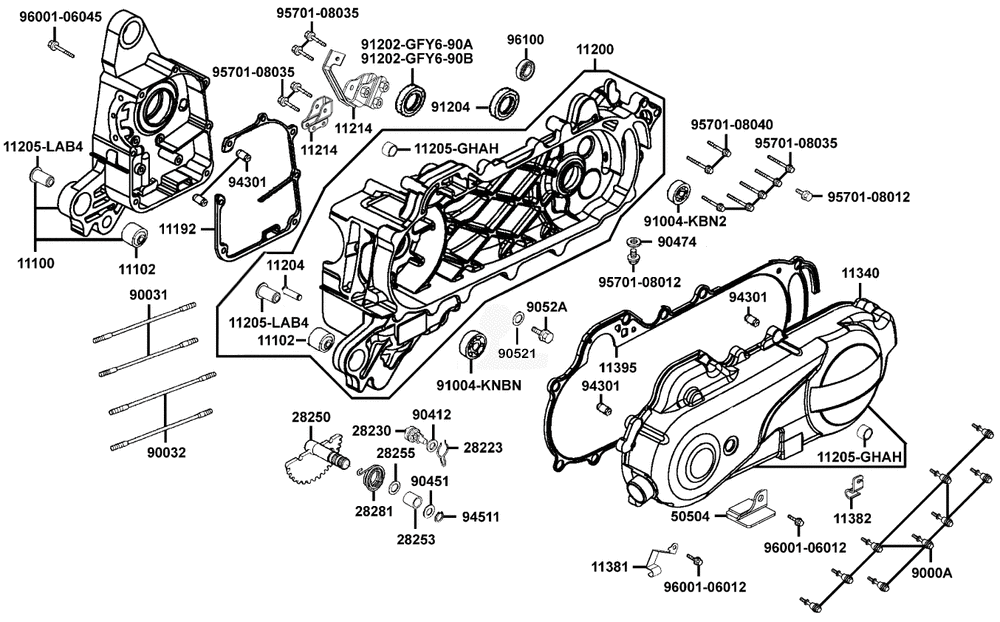 Kurbelgehäuse kpl. & Variomatikdeckel