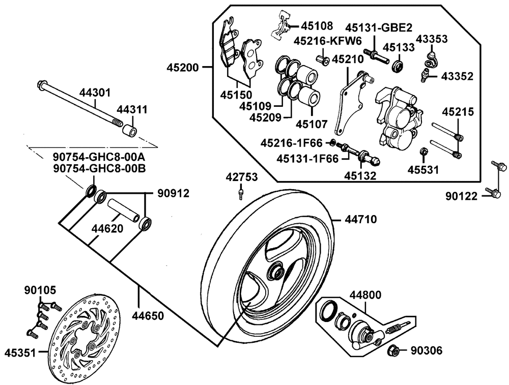 Vorderrad mit Bremssattel