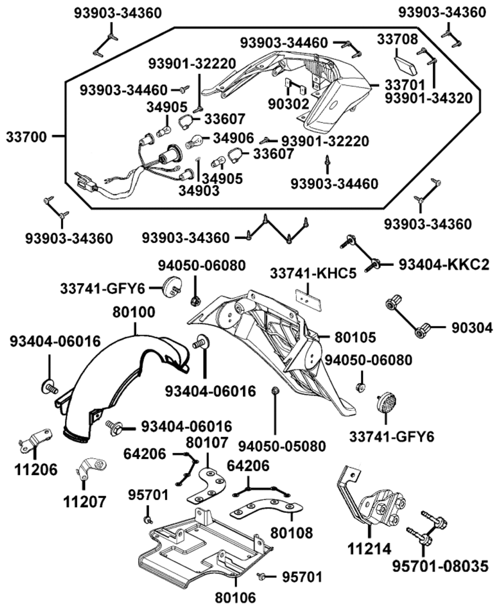 Rücklicht & hintere Radabdeckung