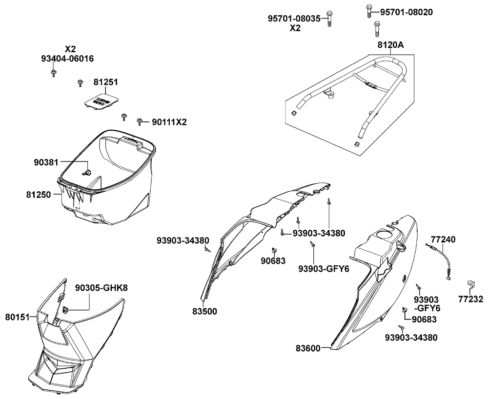 Verkleidungen hinten & Helmbox