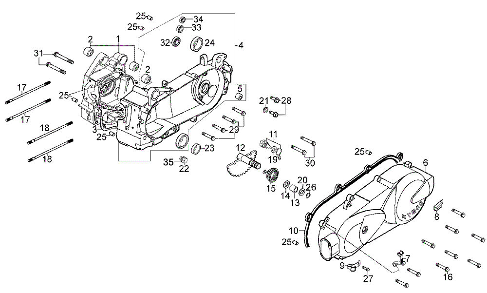 Kurbelgehäuse kpl. & Variomatikdeckel