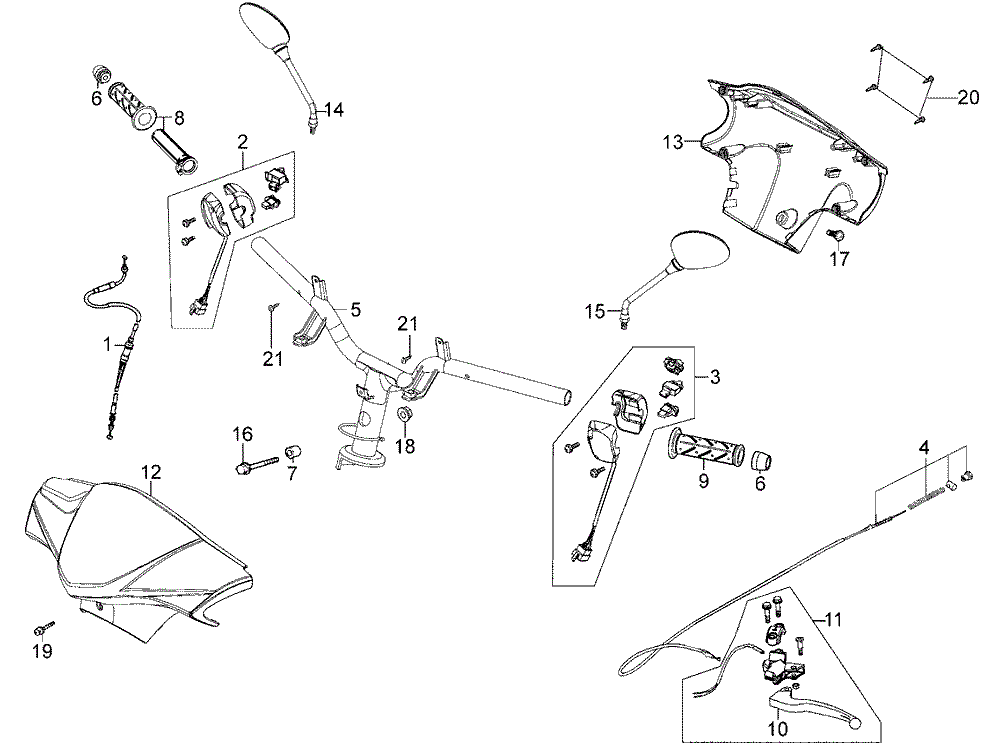 Griffe, Spiegel, Lenker & Lenkerverkleidung
