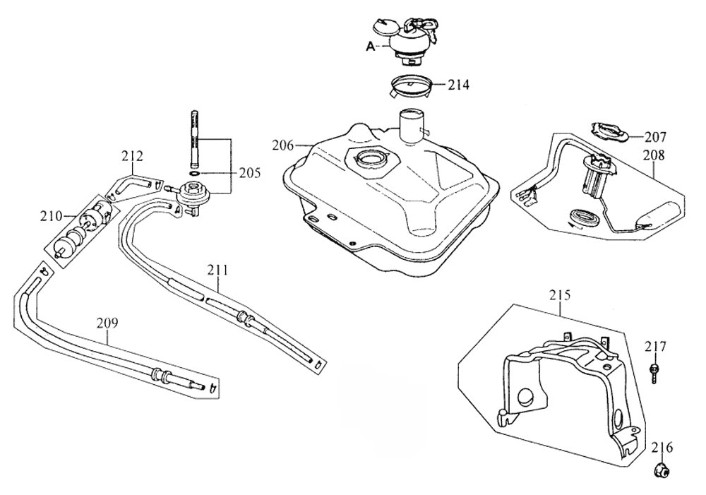 Benzintank & Benzinhahn