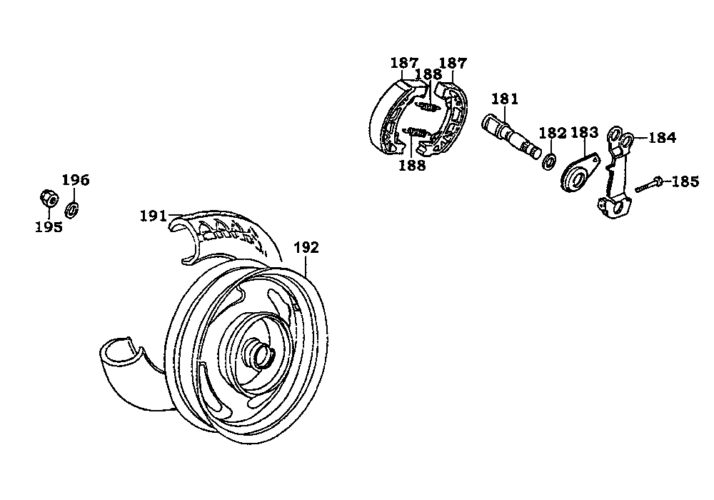 Hinterrad mit Bremse