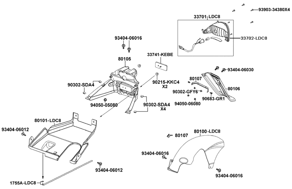 Rücklicht & Radabdeckung hinten
