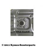 Benzintank, blau, mit Aufkleber