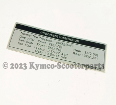 Aufkleber ( Hinweis Reifen ) K-Pipe