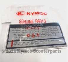 Aufkleber ( Reifendruck ) Downtown 125/300